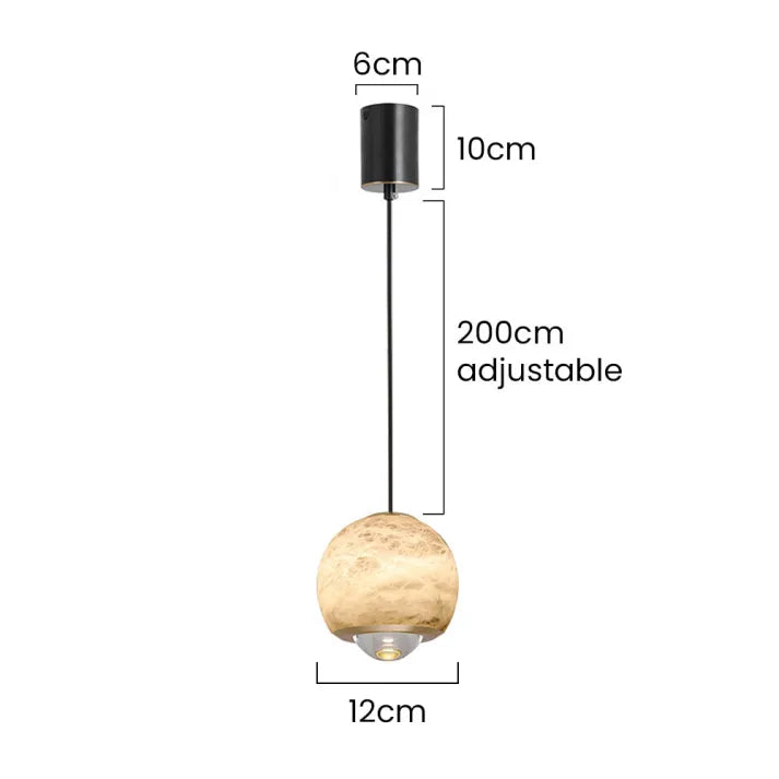 Skandinavische Marmor Alabaster-Globus Pendelleuchte