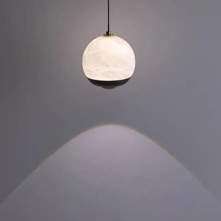 Skandinavische Marmor Alabaster-Globus Pendelleuchte