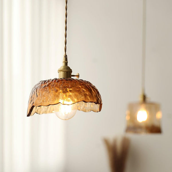 Weinlese Braun Glas Pendelleuchte