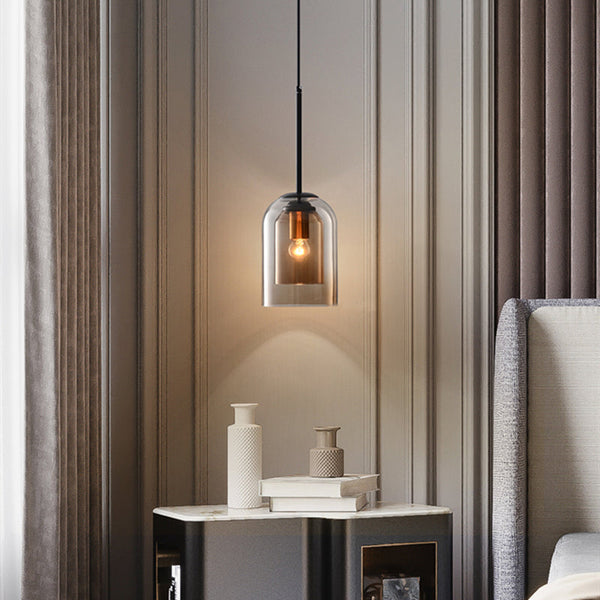 Mica Mid-Century Pendelleuchten mit Doppelglas
