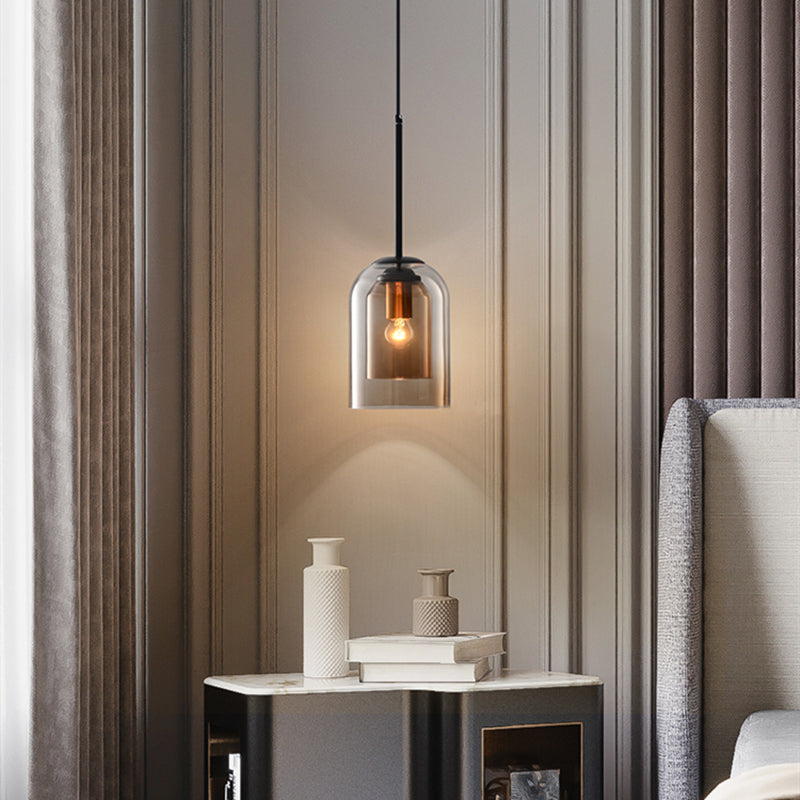Mica Mid-Century Pendelleuchten mit Doppelglas