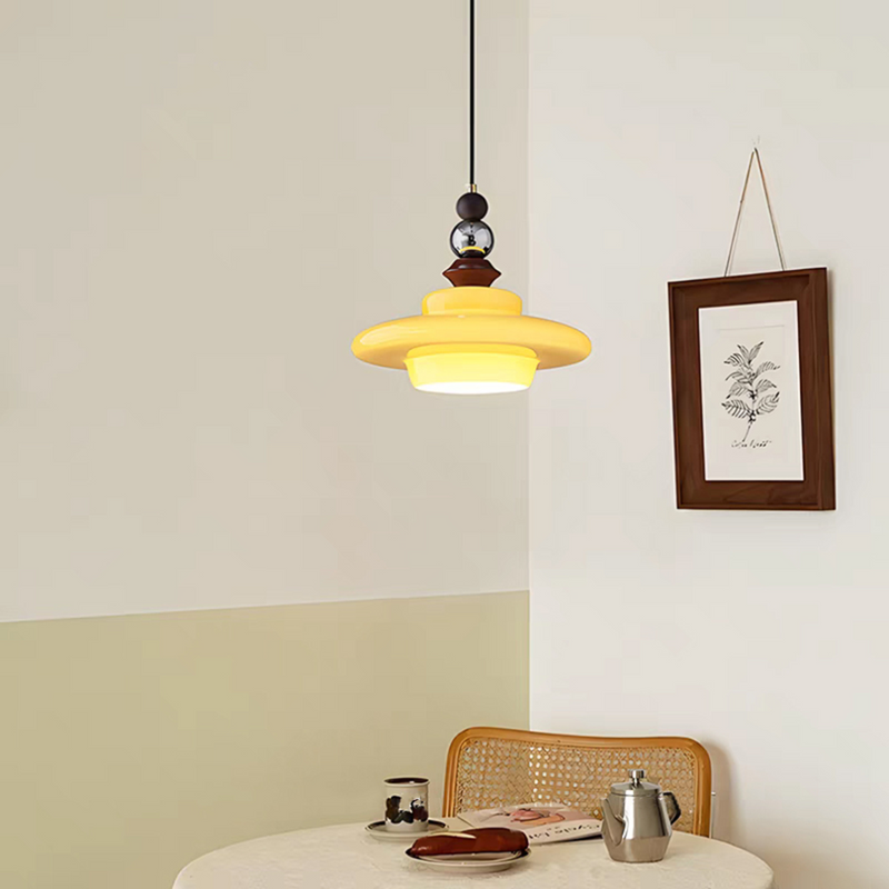 Mittelalterlicher Stil Glas Beige Esszimmer Pendelleuchte