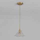 Industrielle Blumenform Glas Pendelleuchte in Gold