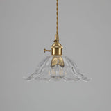 Industrielle Blumenform Glas Pendelleuchte in Gold